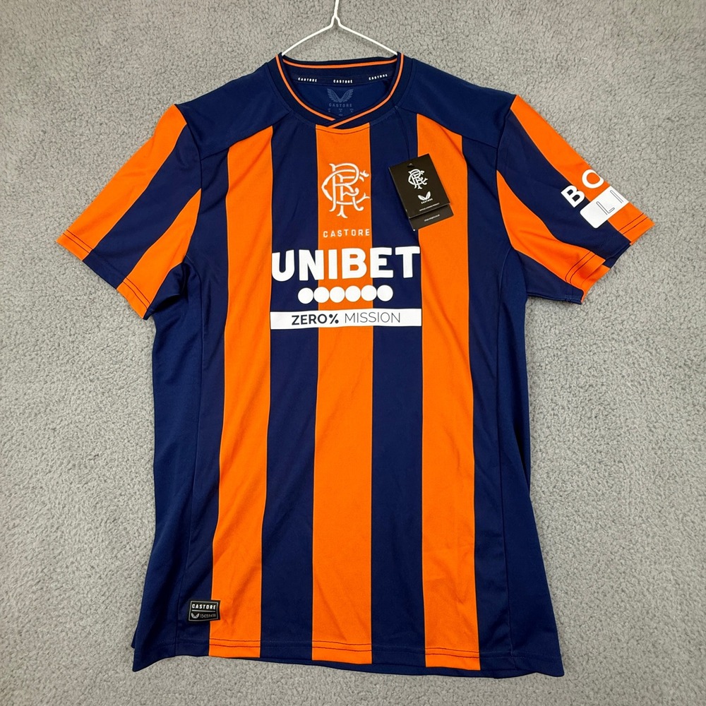 Rangers FC Castore Soccer Jersey Football Shirt Unibet Zero%‎ Mission Mens M